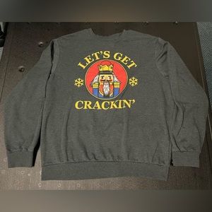 Christmas Sweater Adult Mens Large (42-44) Gray Nutcracker Lets Get Crackin